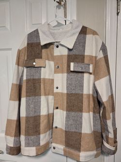 Plaid Shacket with Sherpa Collar