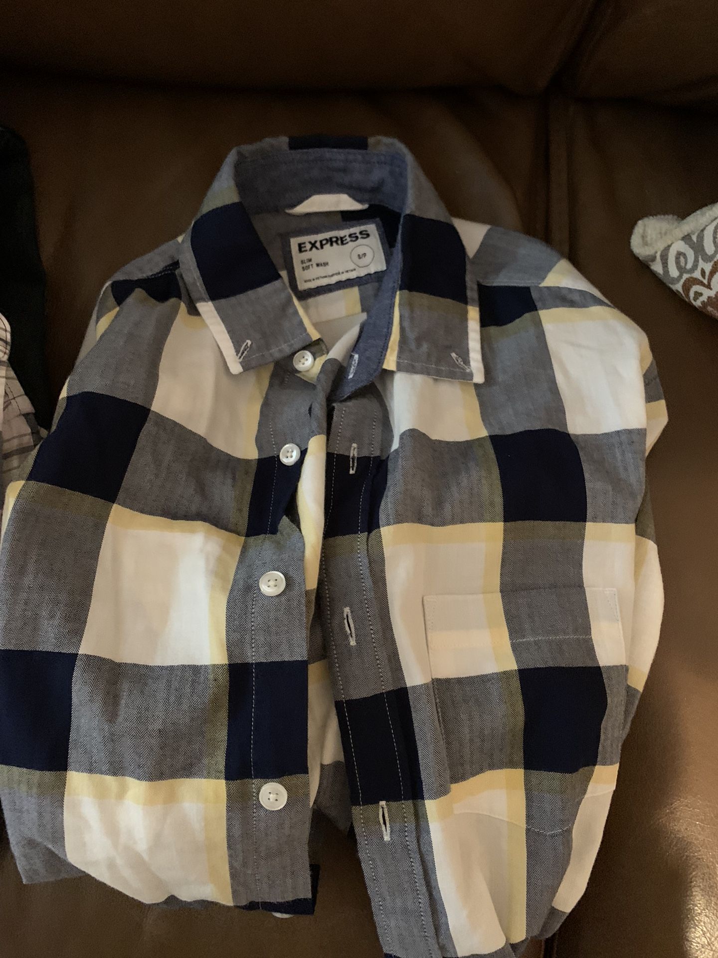 Set of 2 Mens plaid Express shirts