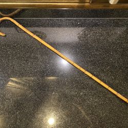 Antique Vintage Hand Carved Natural Bamboo Walking Cane - 34"