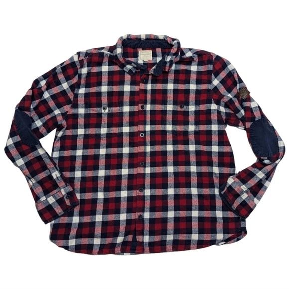Mountain Warehouse Lumberjack Flannel Navy Red Plaid Button Down