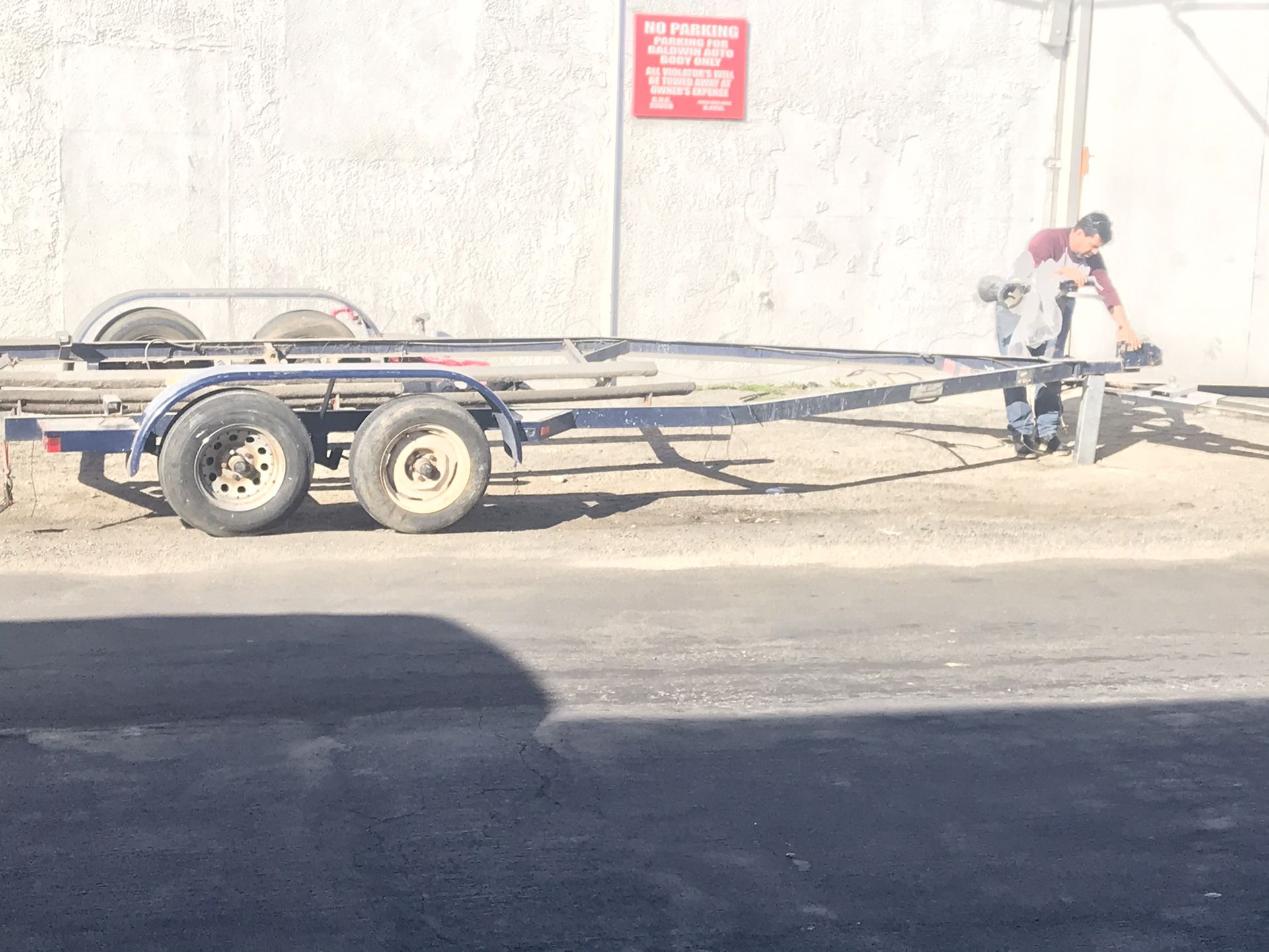 Zieman 2 axle boat trailer for sale needs little TLC Surge brakes for