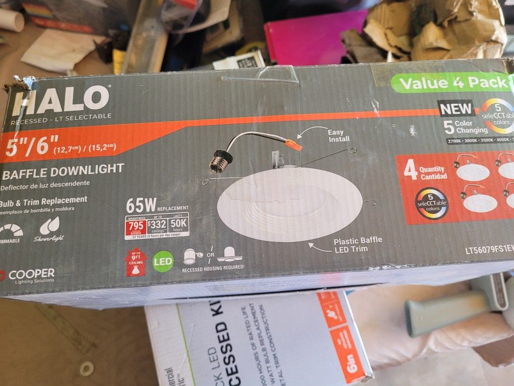3 Boxes Of Halo 5/6" 65watt
