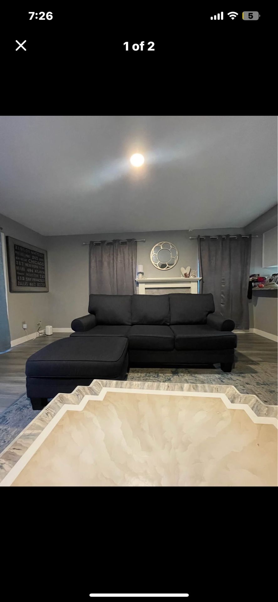 Couch + ottoman-chaise FREE DELIVERY IF NEEDED