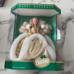 1994 Barbie Doll Special Edition Happy Holidays Vintage Christmas 