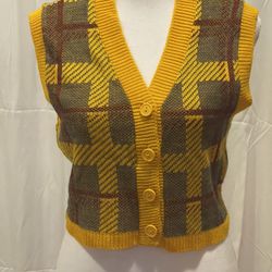 Abound Cropped Knit Multicolored Vest Sz.S