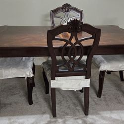 Wooden Dinner Table With 4 Chairs