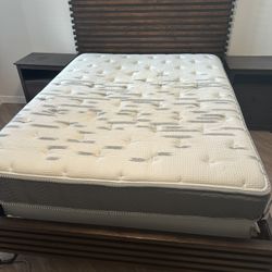 Bed, Mattress And Two Nightstands