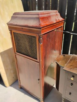 Antique Edison Disc Phonograph Hand Crank Record Player