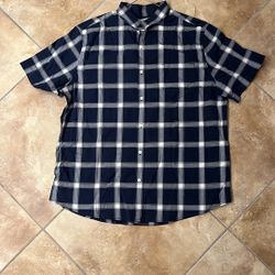 New Men’s Blue And White Checkered Shirt Size XL
