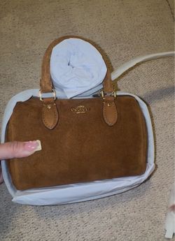 Coach New York Suede Mini Rowan Satchel Bag