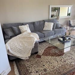 Coffee Table: Italian Marble & Glass