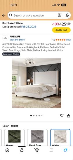 Queen Corduroy Bed Frame