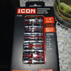 ICON 1/4 Drive SAE Universal Set 6pc