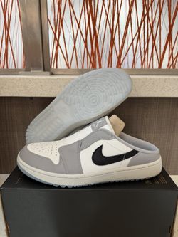 Nike Air Jordan 1 Mule G Wolf Grey Black Golf Shoes FJ1214-004 Men's Size 9