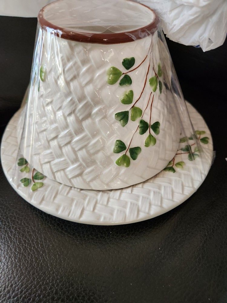 Yankee Candle Holder Shade And Plate St Patrick's Day