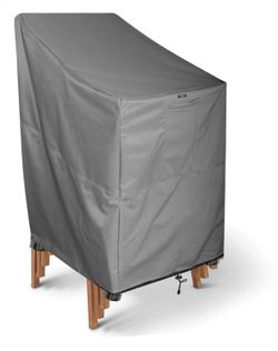 Stackable Chair Cover Outdoor Patio Furniture Weatherproof Durable Resistant GRAY AND BEIGE!