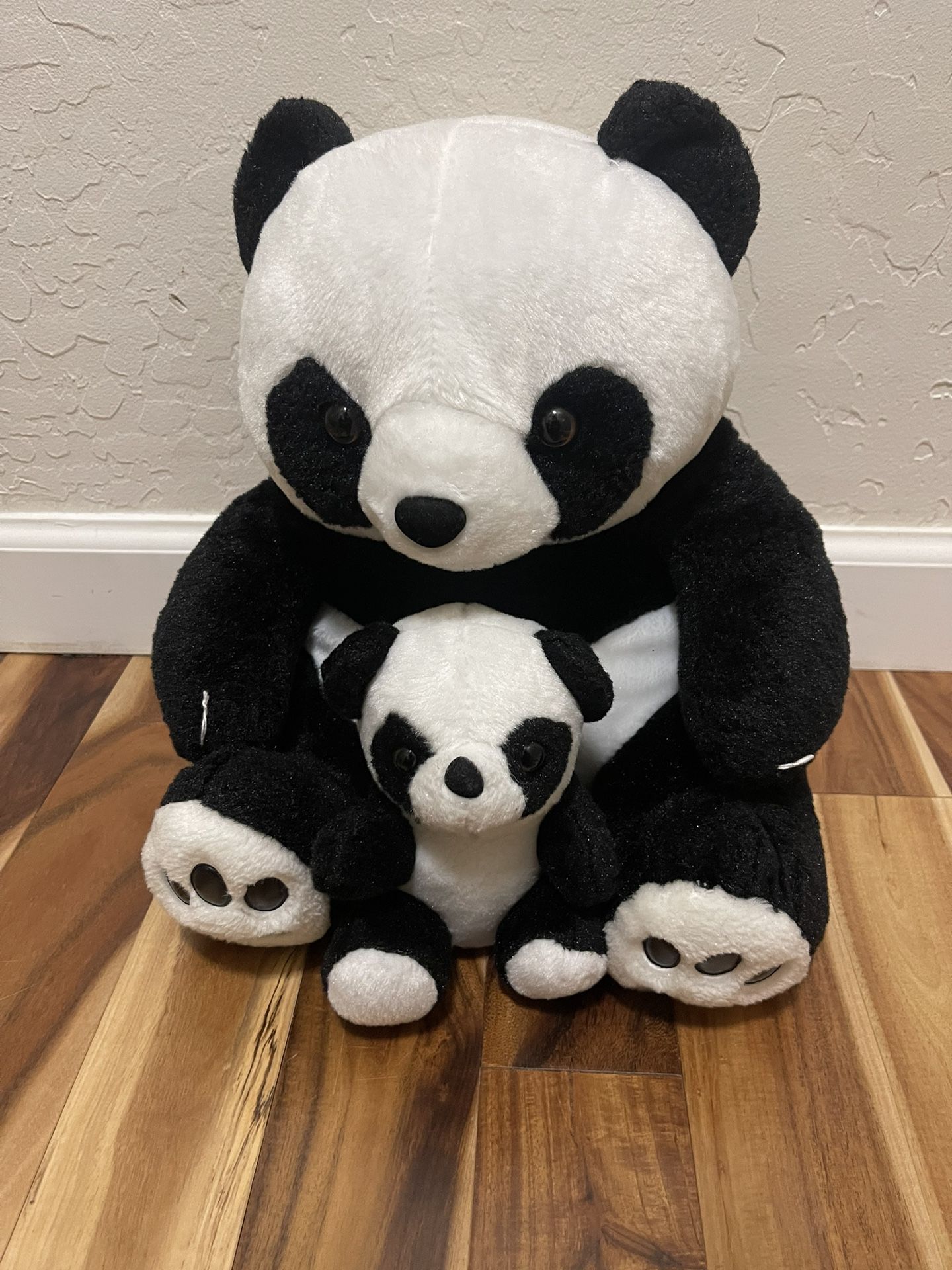 12” Height Mom And Baby Pandas Plush Toys 