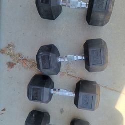 Very Nice Dumbbells 40 And 30 Lb And Very Strong 7 Ft Olympic Barbell That Holds Up To 1500 Lbs And Olympic Weight Plates