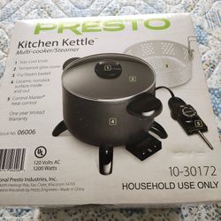 Kettle Cooker. Steamer,Deep Fryer, And Slow Cooker. Never Used. Great Xmas Gift
