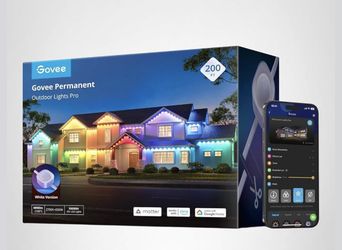 Govee Permanent Outdoor Lights Pro, 200ft with 120 RGBIC LED Lights for Daily and Accent Lighting, 75 Scene Modes for Outdoor Decor, IP67 Waterproof, 