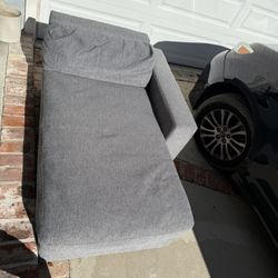 West Elm Grey Storage Chaise