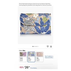 Brand new 10.8 inches long × 6.8 inches wide Floral Embroidered Sequin Clutch Purses for Women,Sparkling Evening Bag,Party Beaded Clutch Bag Ideal for