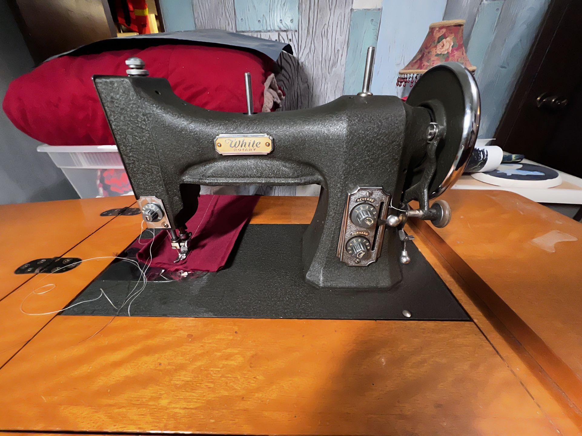 White Sewing Machine Mid Century