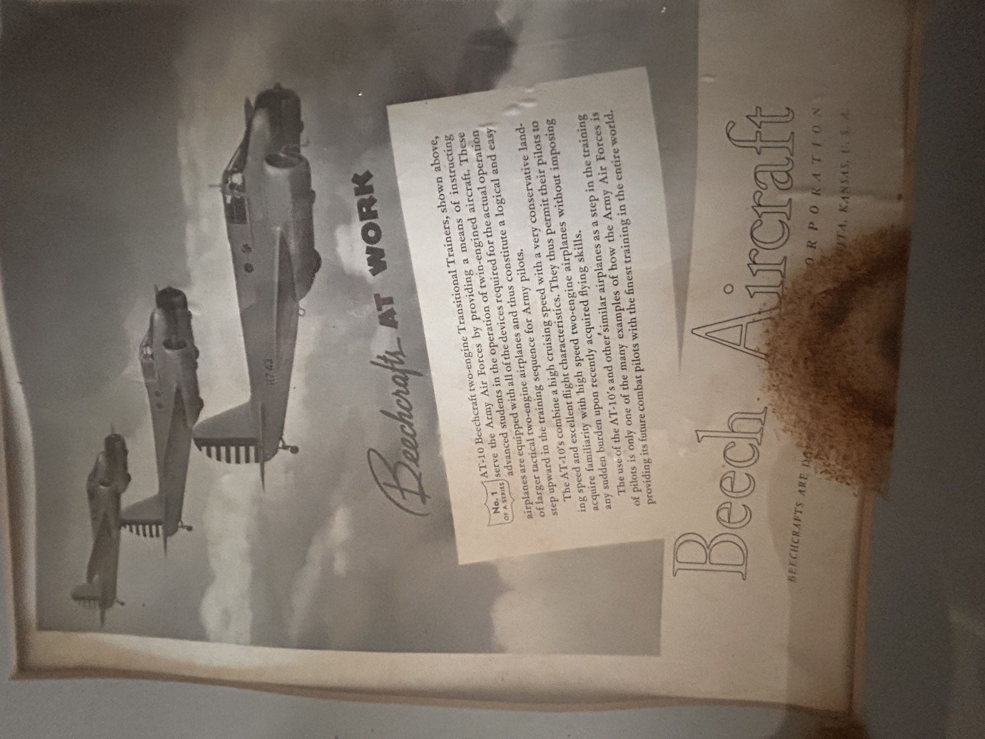 1942 Beech Aircraft: Beechcrafts At Work Vintage Print Ad