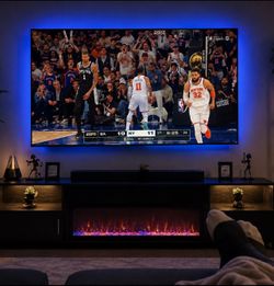 Modern TV Stand with Electric Fireplace – Like New