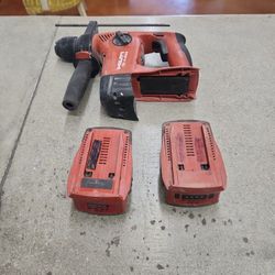 Hiliti TE 4-A22 Hammer Drill W/2 Batteries No Charger 