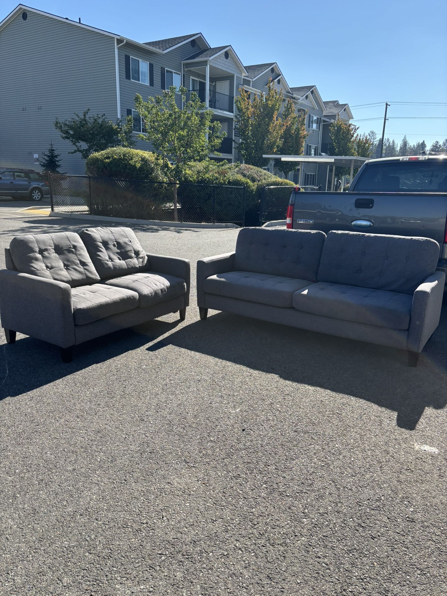 Gray 2 Couch Set