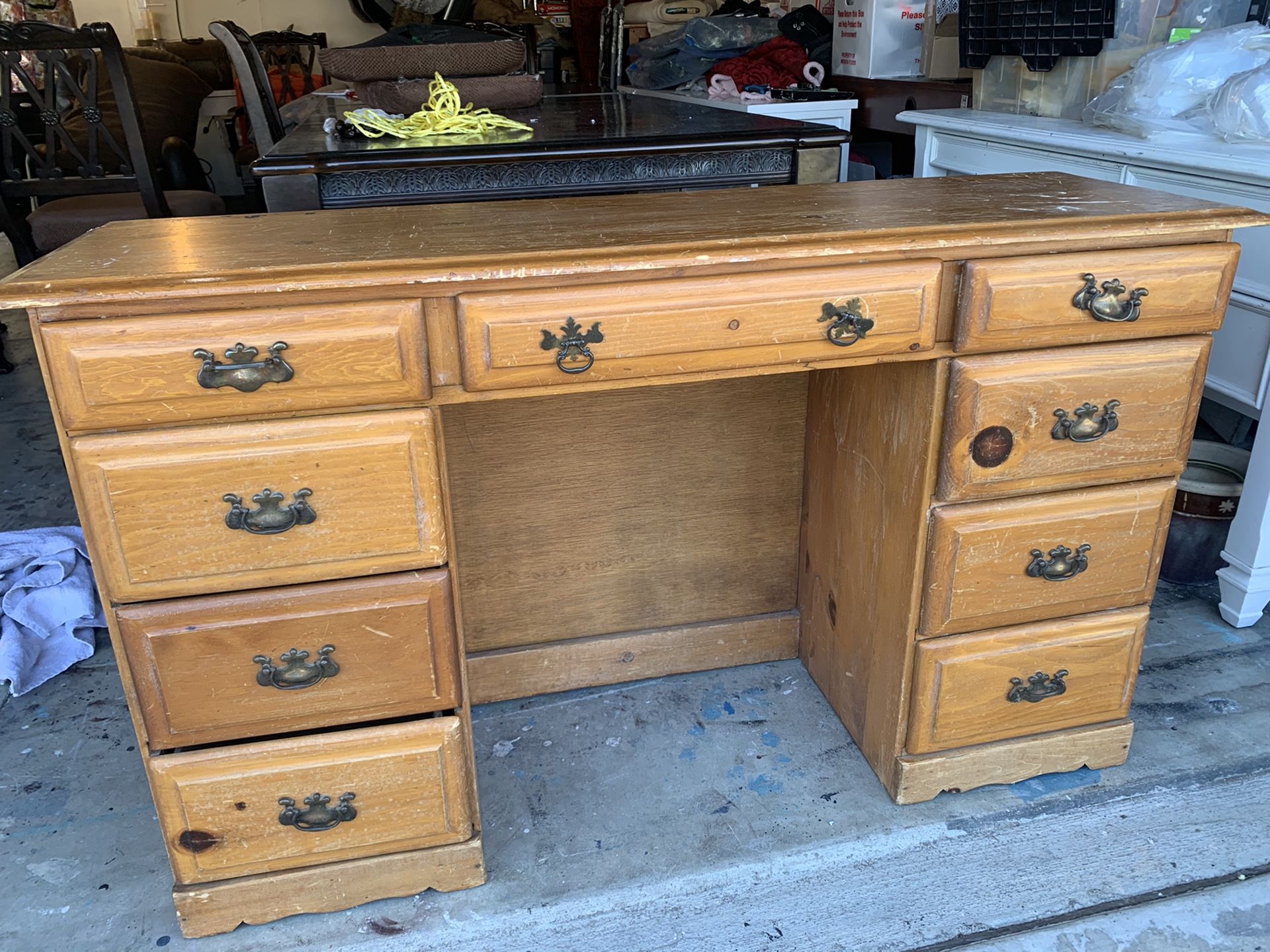 Real wood desk/ vanity