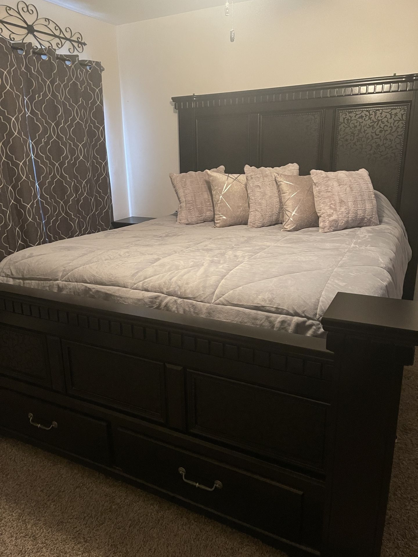 Cal king bed frame Ashley Furniture W/drawers for Sale in Rancho