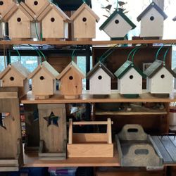Shelves, Decretive Wall Hangings, Storage Trays, Birdhouses and more!