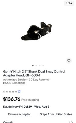 Gen-Y Hitch 2.5" Shank Dual Sway Control Adapter Head