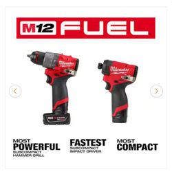Milwaukee M12 Hammer Drill And Impact 
