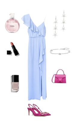 BCBGMAXAZRIA blue maxi dress gown