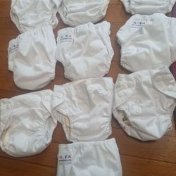 Adjustable Cloth Diapers W/Liners Set Of 10