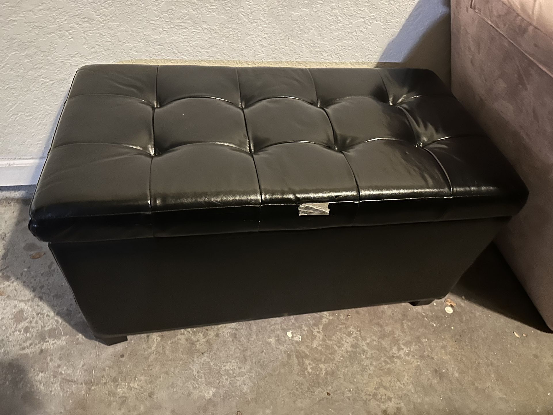 Black Ottoman - Storage