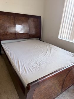 Dark Wood Sleigh Bed Frame