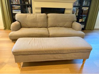 Sofa / Couch with Storage Ottoman