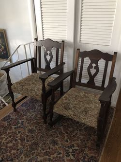 Set of Two Antique Chairs (one rocker) PRICE REDUCED!! $25 For The Pair!