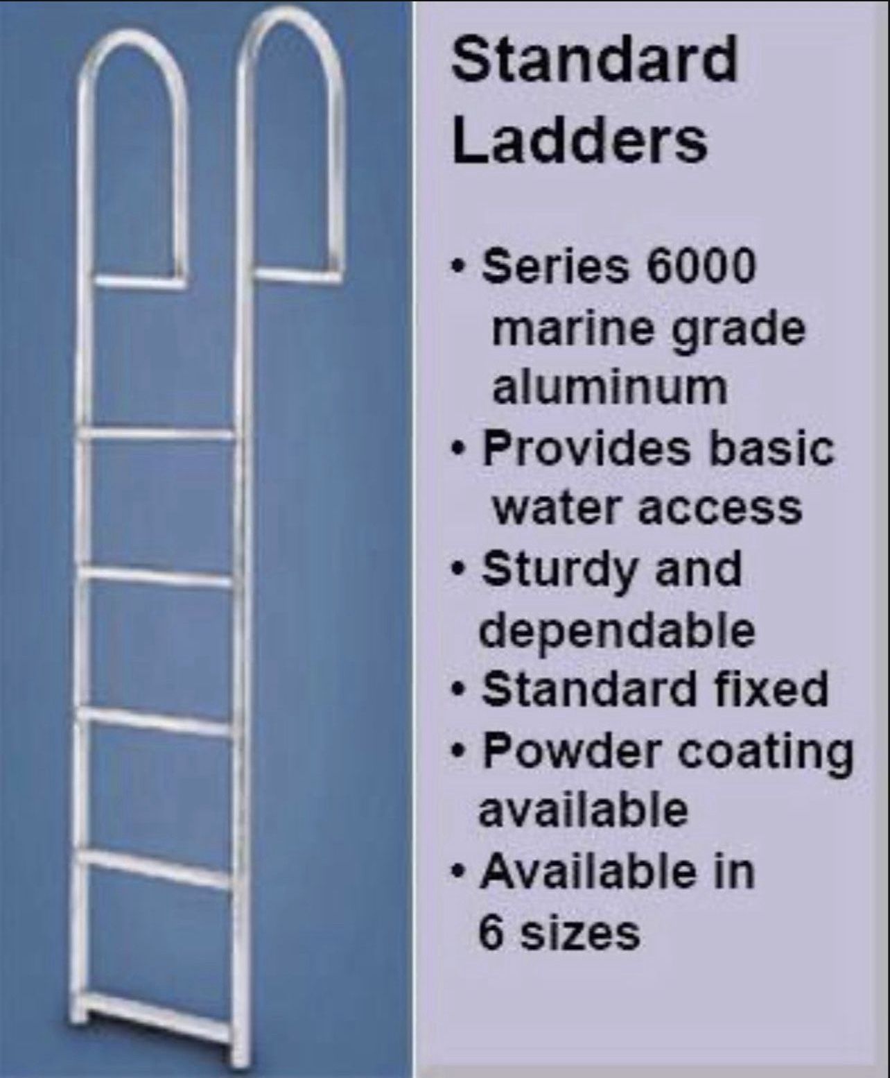 Do you need a new dock ladder? Brand New 5 Step Aluminum Dock Ladder Only $149.99 Other sizes and styles available