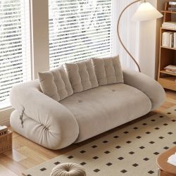Freja 82” Velvet Upholstered Sofa Bed 