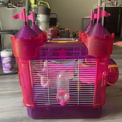 HAMPSTER CASTLE CAGE AND ACCESSORIES INCL FOOD