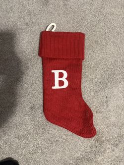 Red Stocking With White B