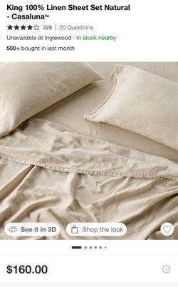King 100% Linen Sheet Set Natural - Casaluna™