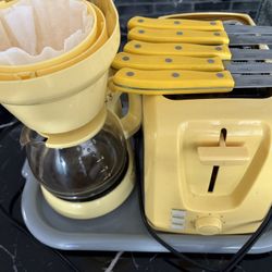 Toaster /5 Cup Coffee Maker /5 piece knife Set / 15.00