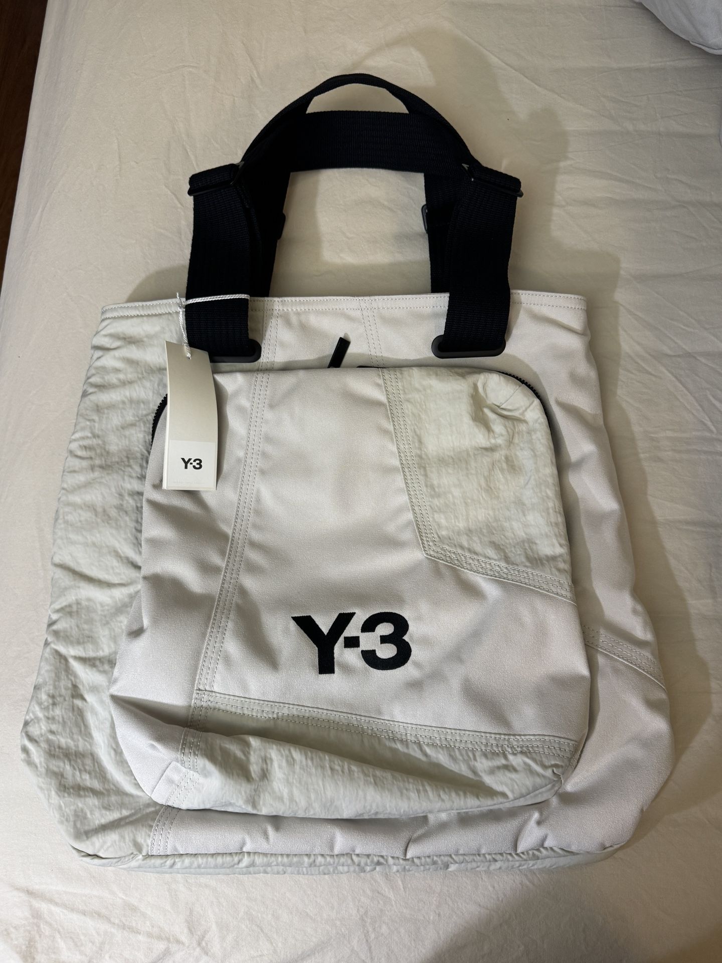 Adidas Y-3 White Classic Tote Bag