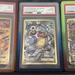 20th Anniversary Charizard, Blastoise, Venusaur Sequential PSA Set 